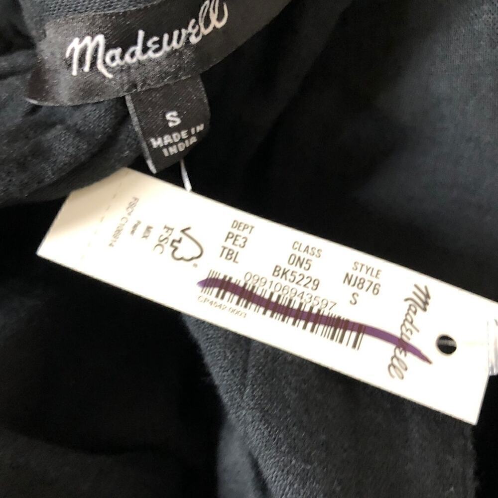 Madewell Crinkle Cotton Cover Up Mini Shirtdress Relaxed True Black NWT S - Picture 10 of 11
